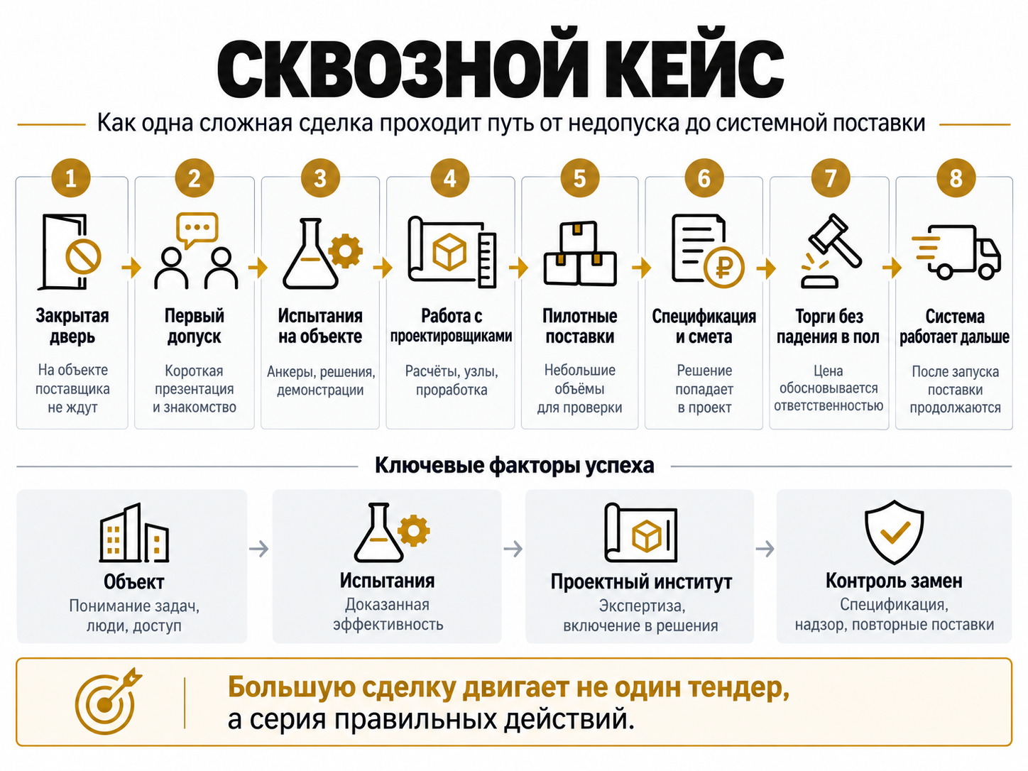 Схема 4. Сквозной кейс: путь к системным поставкам